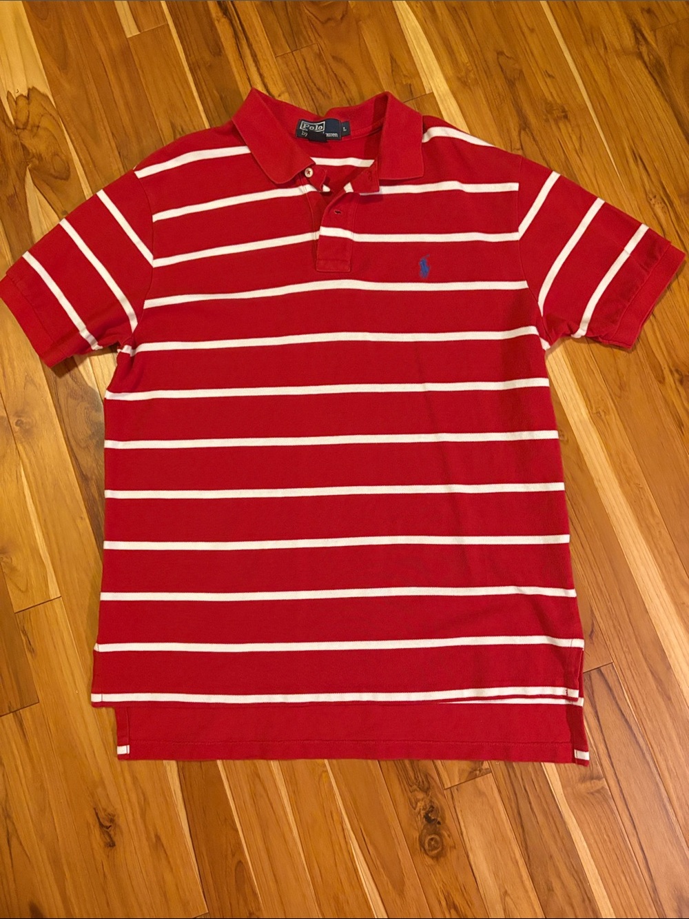 Polo Ralph Lauren Red & White Stripe Men's Polo Shirt